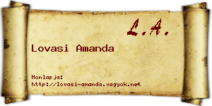 Lovasi Amanda névjegykártya
